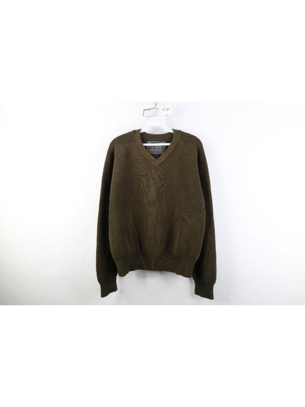 Vtg 90s Abercrombie & Fitch Mens Large Faded Cotton Ribbed Knit Commando Sweater